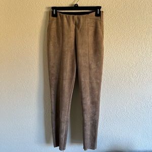 ZARA Suede Leggings - Beige/Khaki